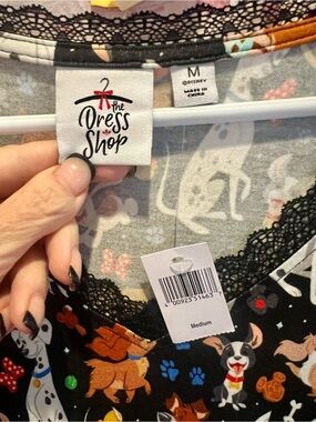 Disney Black Multi-Color Midi Dress with Dog Print